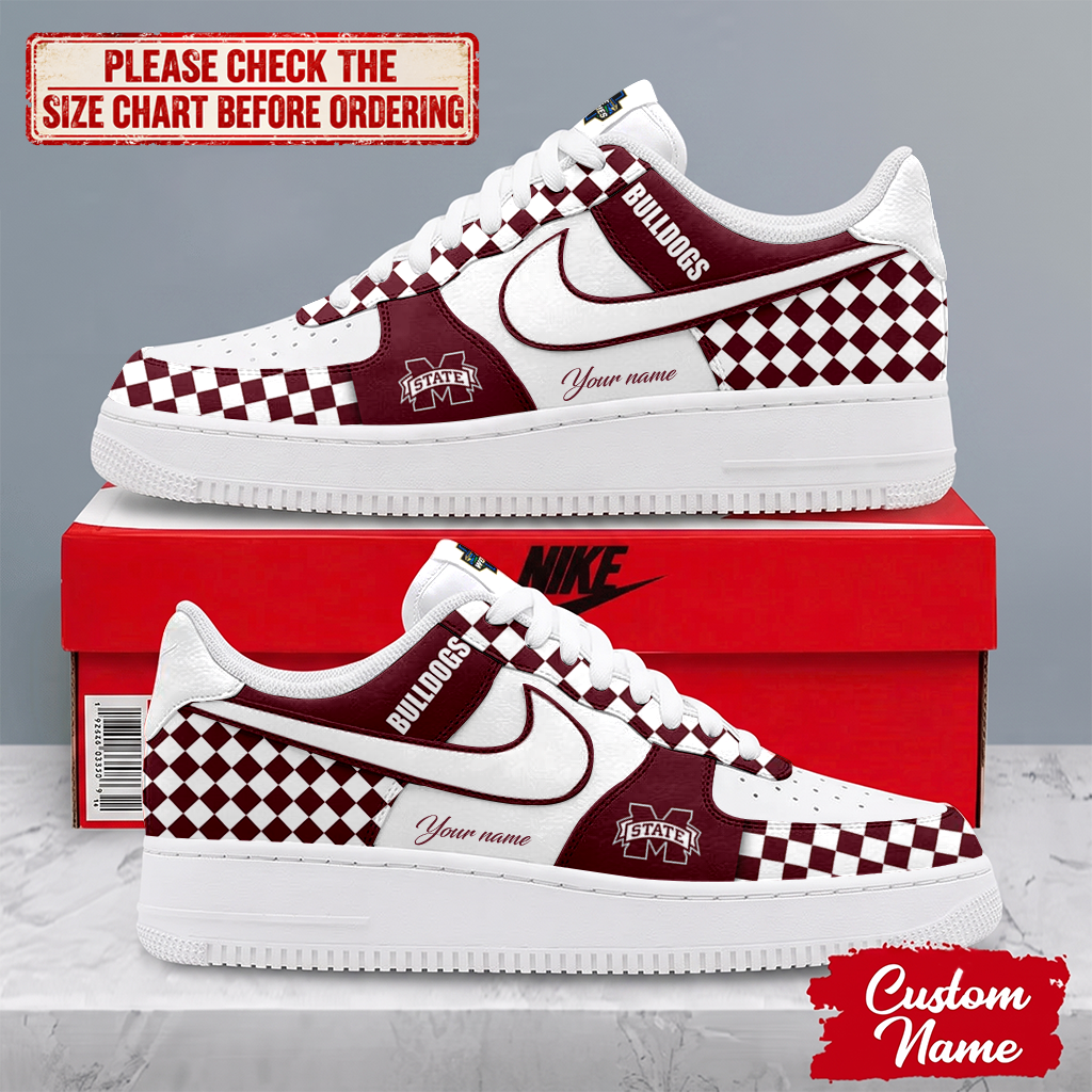 SPECIAL EDITION - NEW CUSTOMIZED NCAA CWS11 MSB MISSISSIPPI STATE BULLDOGS AF1 SHOES