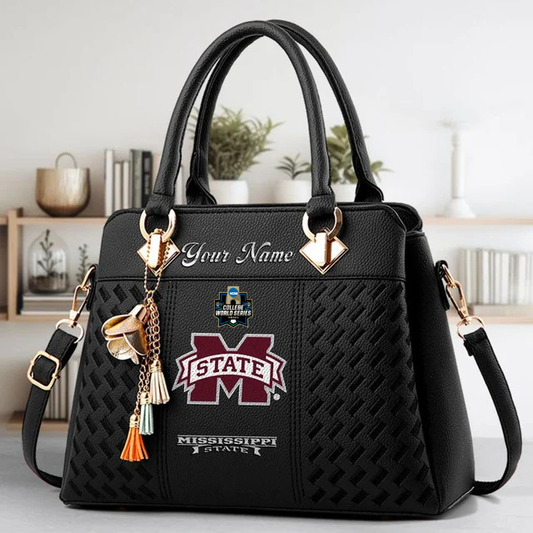 VIRAL EDITON - NEW CUSTOMIZED NCAA CWS11 MSB MI STATE BULLDOGS ZIP HANDBAG MULTICOLOR