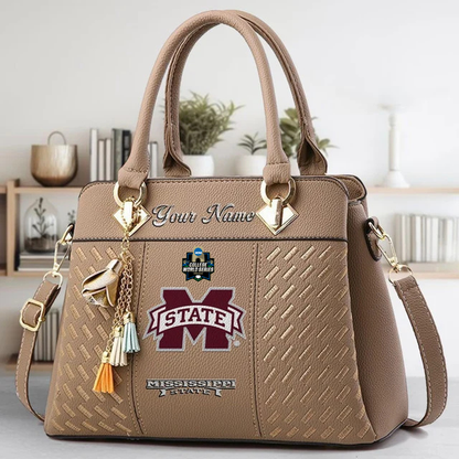 VIRAL EDITON - NEW CUSTOMIZED NCAA CWS11 MSB MI STATE BULLDOGS ZIP HANDBAG MULTICOLOR