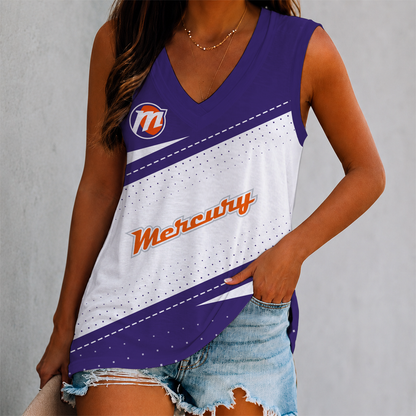LIMITED EDITION - NEW CUSTOMIZED WNBA11 PNM PHOENIX MERCURY WOMEN'S V-NECK TANK TOP
