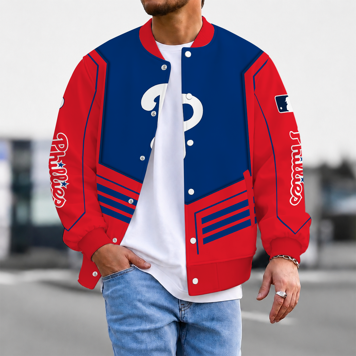 EXCLUSIVE EDITION - NEW CUSTOMIZED MLB11 PPS PHILADELPHIA PHILLIES SATIN VARSITY & BASEBALL JACKET