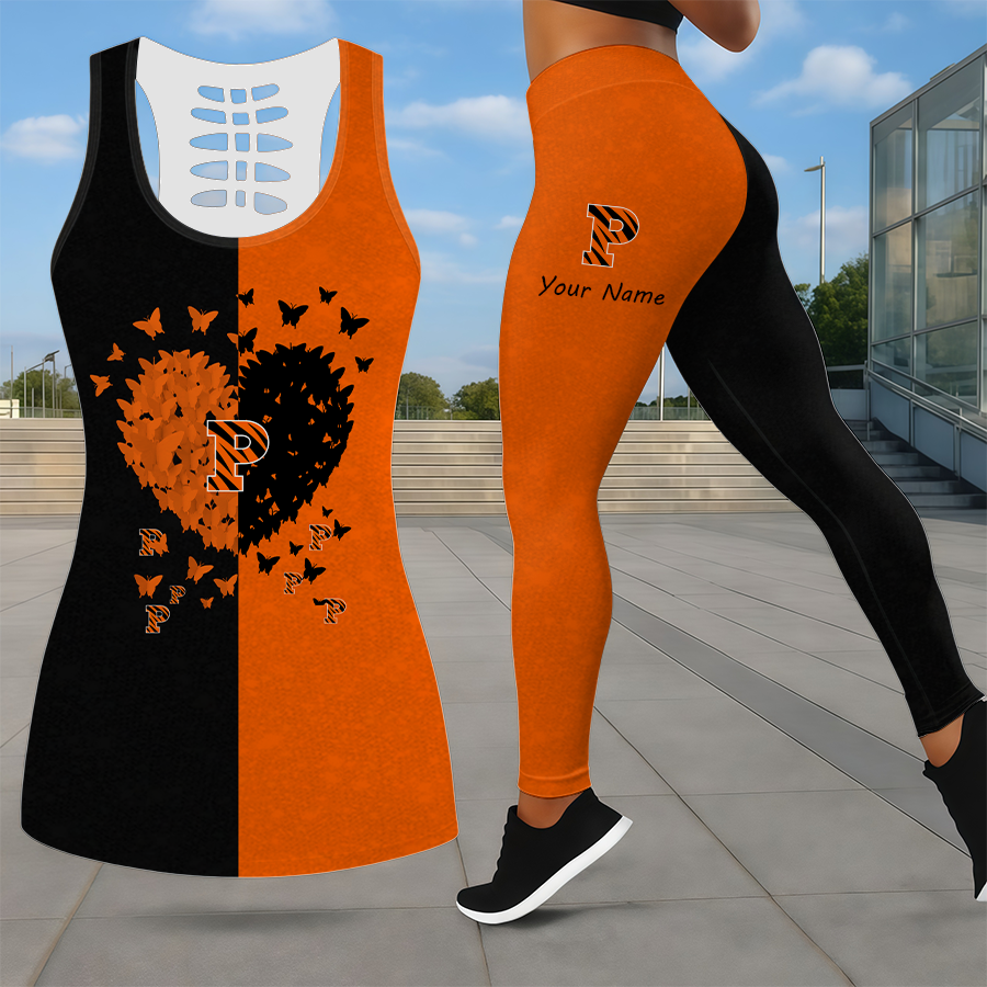 LIMITED EDITION - NEW CUSTOMIZED NCAA CFH11 PRT PRINCETON TIGERS LEGGINGS & HOLLOW TANK TOP SET
