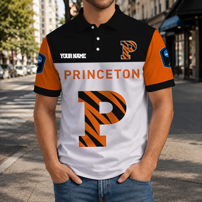 VIRAL EDITION - NEW CUSTOMIZED NCAA CFH11 PRT PRINCETON TIGERS POLO SHIRT, ZIP POLO SHIRT & T-SHIRTS