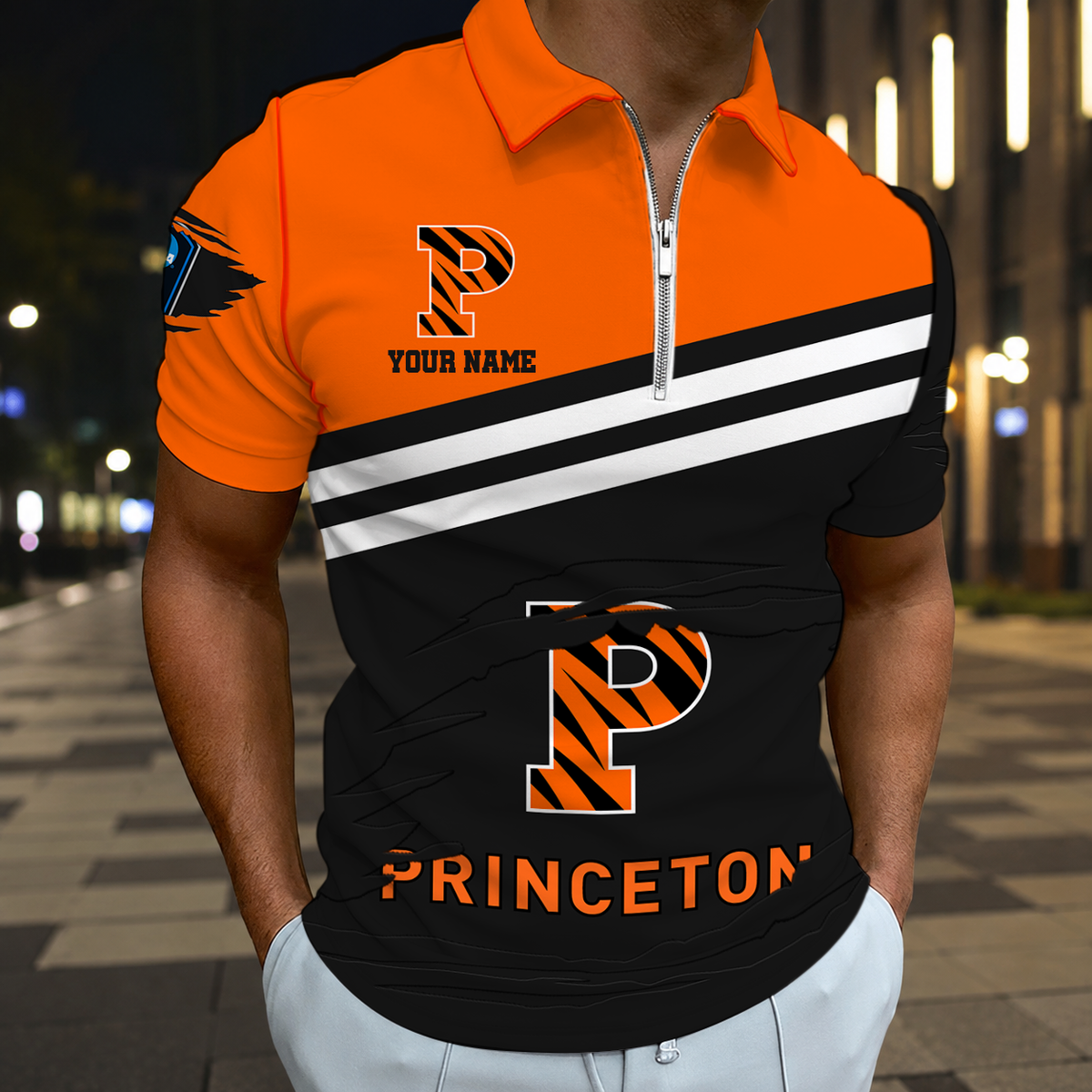 VIRAL EDITION - NEW CUSTOMIZED NCAA CFH11 PRT PRINCETON TIGERS POLO SHIRT, ZIP POLO SHIRT & T-SHIRTS