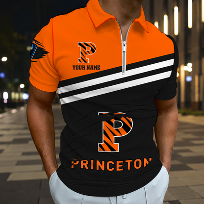 VIRAL EDITION - NEW CUSTOMIZED NCAA CFH11 PRT PRINCETON TIGERS POLO SHIRT, ZIP POLO SHIRT & T-SHIRTS