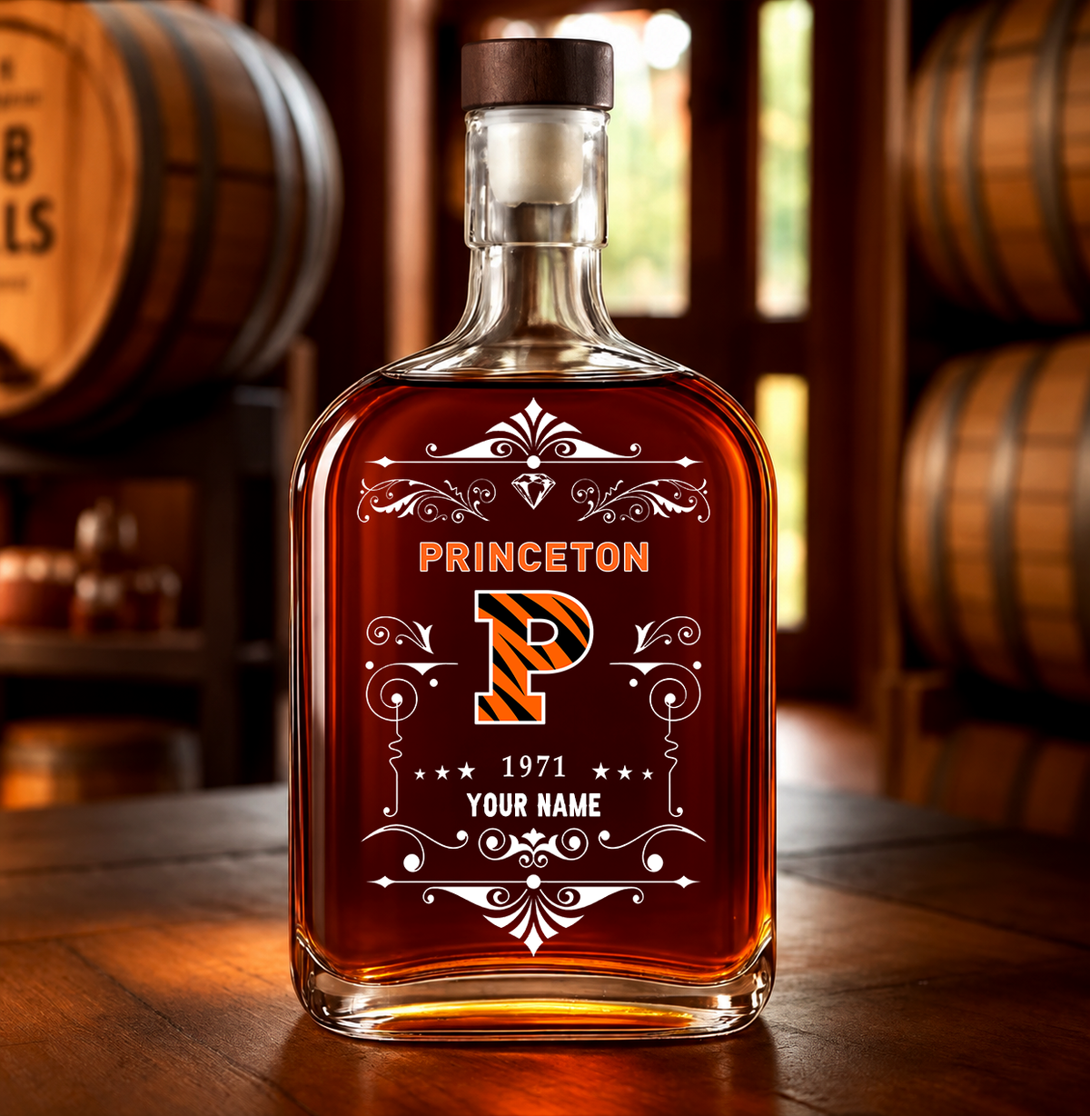 EXCLUSIVE EDITION - NEW CUSTOMIZED NCAA CFH11 PRT PRINCETON TIGERS LUXURY WHISKEY BOTTLE 450ML