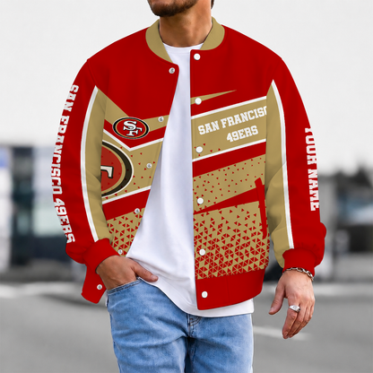LIMITED EDITION - NEW CUSTOMIZED NFL11 SF49 SAN FRANCISCO 49ERS SATIN VARSITY & BASEBALL JACKET