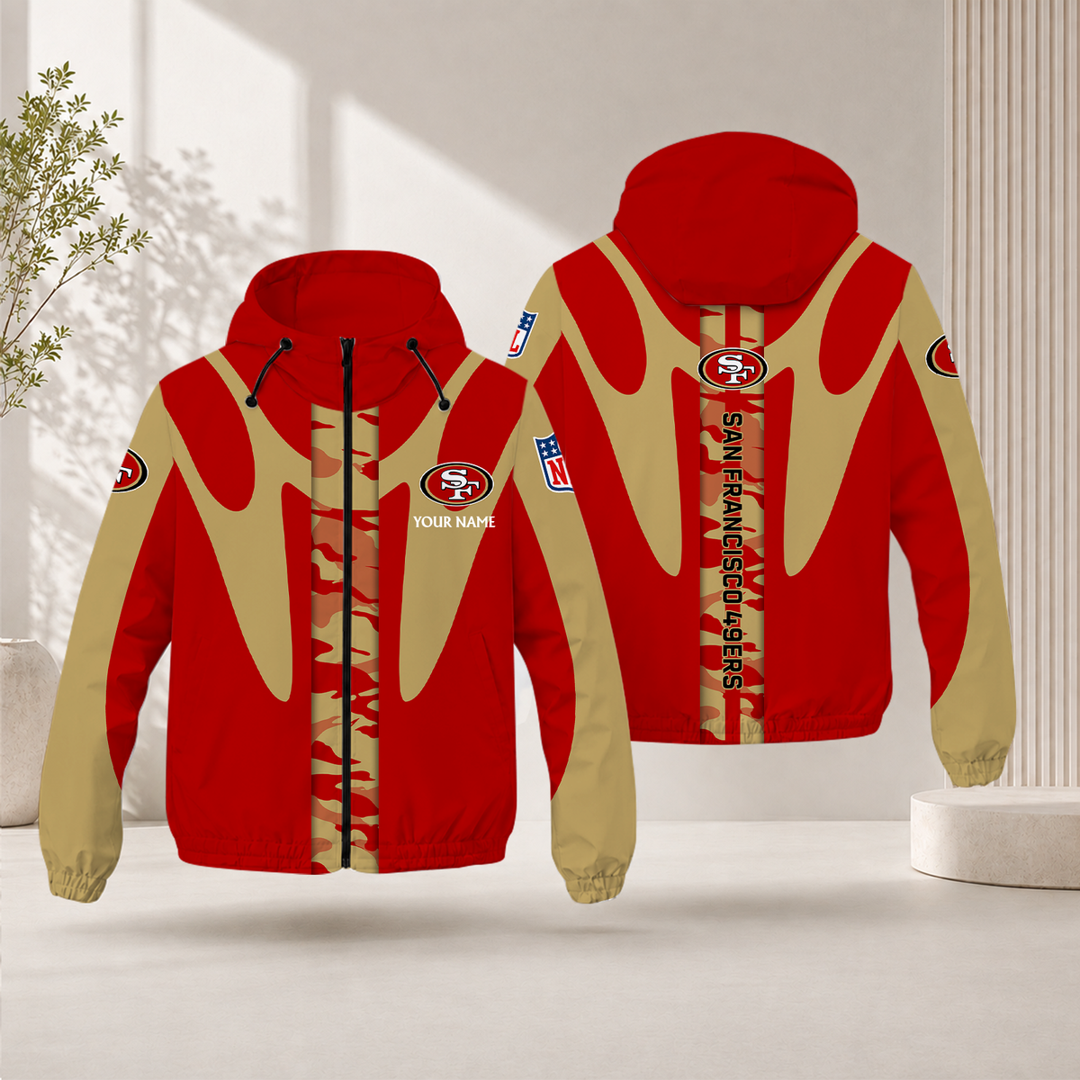 SPECIAL EDITION - NEW CUSTOMIZED NFL11 SF49 SAN FRANCISCO 49ERS WINDBREAKER JACKET