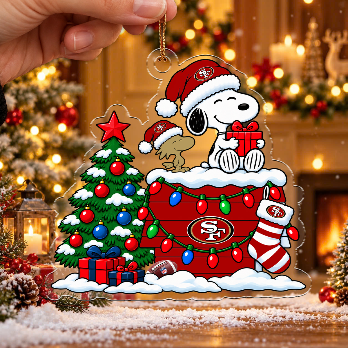 HOT DEAL - NEW CUSTOMIZED NFL11 SF49 SAN FRANCISCO 49ERS CHRISTMAS ACRYLIC ORNAMENT