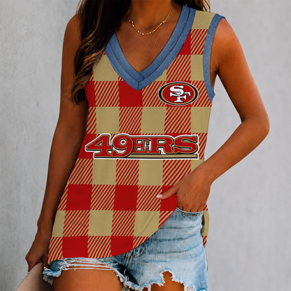 LIMITED EDITION - NEW CUSTOMIZED NFL11 SF49 SAN FRANCISCO 49ERS WOMEN'S V-NECK TANK TOP