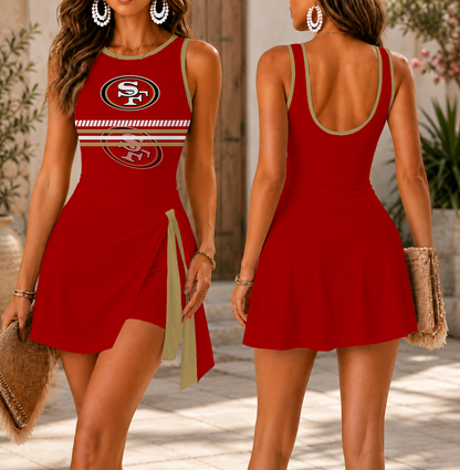 LIMITED EDITION - NEW CUSTOMIZED NFL11 SF49 SAN FRANCISCO 49ERS WOMEN'S SUMMER SKORT DRESS
