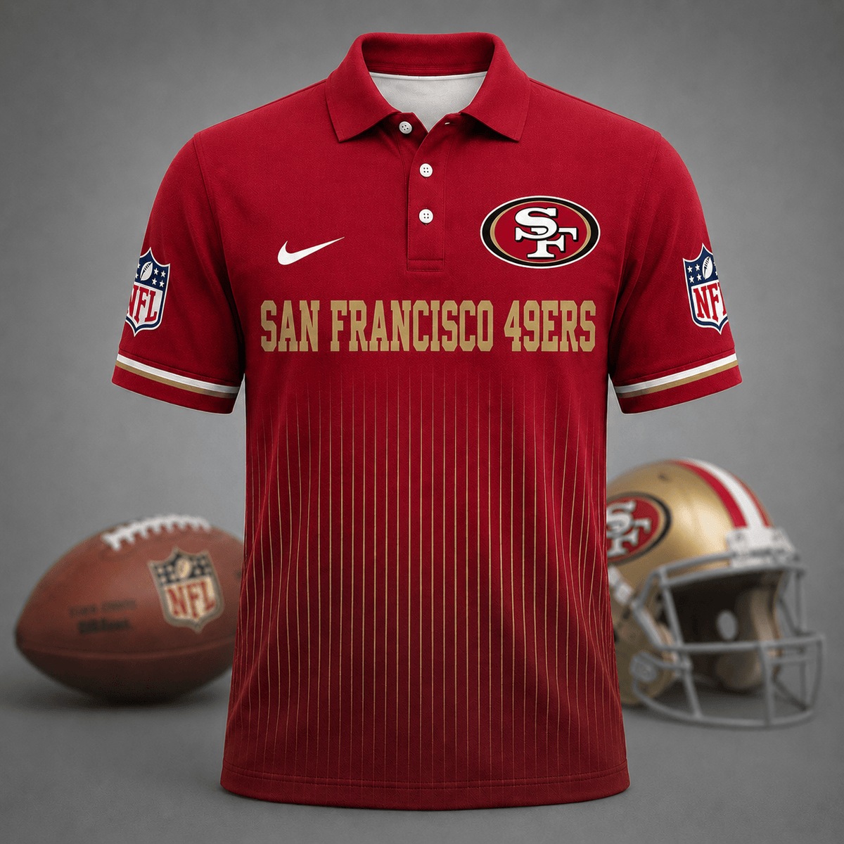 FINAL SALE - NEW CUSTOMIZED NFL11 SF49 SAN FRANCISCO 49ERS T-SHIRT, POLO SHIRT, ZIP POLO SHIRT, SWEATSHIRT, HOODIE & ZIP HOODIE