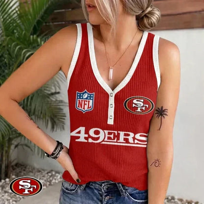 [SPECIAL OFFER] NEW CUSTOMIZED NFL11 SF49 SAN FRANCISCO 49ERS WOMEN'S V-NECK TANK TOP