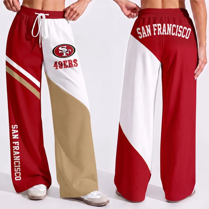 LIMITED EDITION - NEW CUSTOMIZED NFL11 SF49 SAN FRANCISCO 49ERS WOMEN'S WIDE LEG PANTS