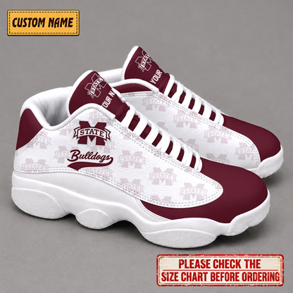 LIMITED EDITION - NEW CUSTOMIZED NCAA CWS11 MSB MISSISSIPPI STATE BULLDOGS AIR JORDAN 13 LOW TOP SNEAKER