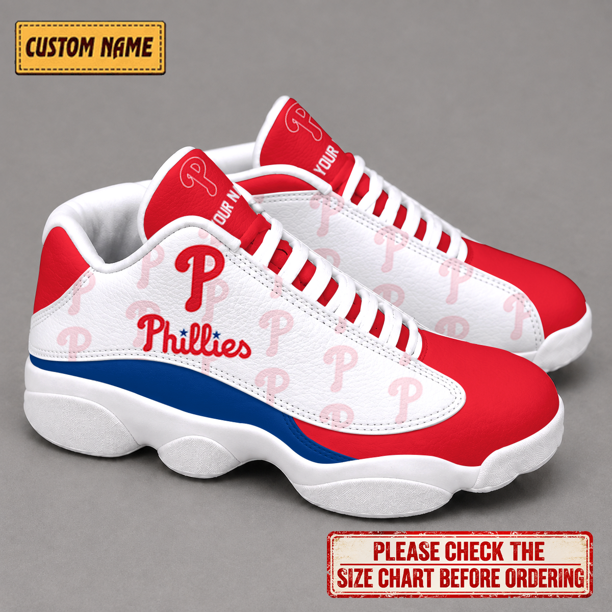 LIMITED EDITION - NEW CUSTOMIZED NFL11 PPS PHILADELPHIA PHILLIES AIR JORDAN 13 LOW TOP SNEAKER
