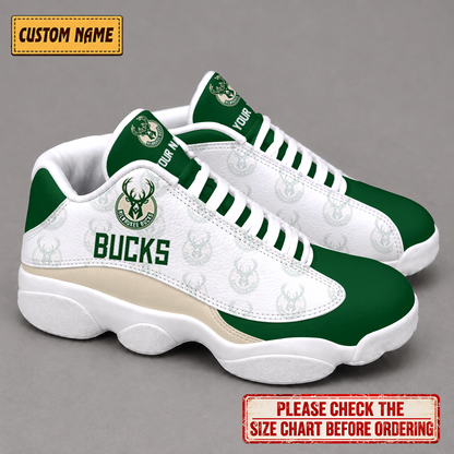 SPECIAL EDITION - NEW CUSTOMIZED NBA11 MBU MILWAUKEE BUCKS AIR JORDAN 13 LOW TOP SNEAKER