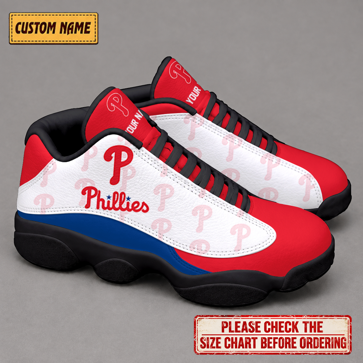 LIMITED EDITION - NEW CUSTOMIZED NFL11 PPS PHILADELPHIA PHILLIES AIR JORDAN 13 LOW TOP SNEAKER