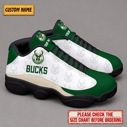 SPECIAL EDITION - NEW CUSTOMIZED NBA11 MBU MILWAUKEE BUCKS AIR JORDAN 13 LOW TOP SNEAKER