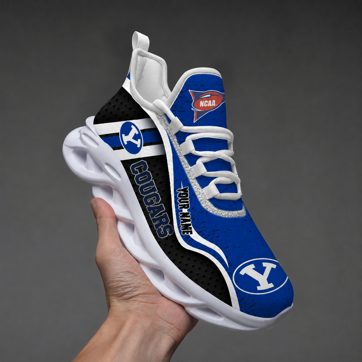 HOT DEAL - NEW CUSTOMIZED NCAA FBS11 BYU BYU COUGARS CLUNKY SNEAKERS