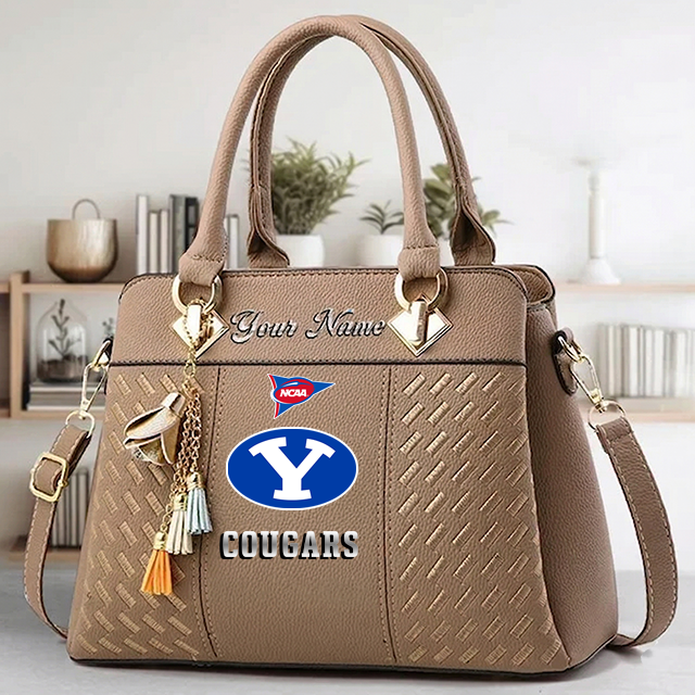 LIMITED EDITION - NEW CUSTOMIZED NCAA FBS11 BYU BYU COUGARS ZIP HANDBAG MULTICOLOR