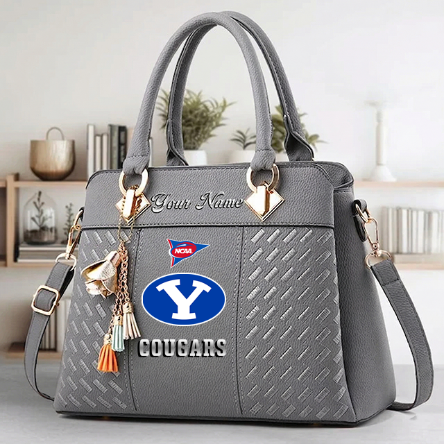 LIMITED EDITION - NEW CUSTOMIZED NCAA FBS11 BYU BYU COUGARS ZIP HANDBAG MULTICOLOR