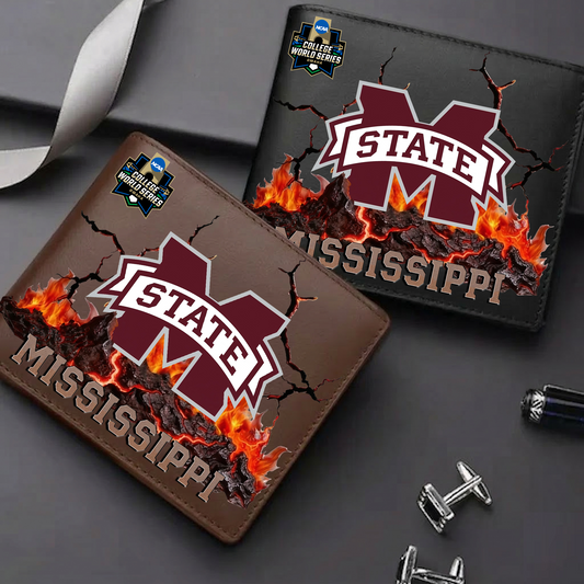 LIMITED EDITION - NEW CUSTOMIZED CWS NCAA11 MSB MI STATE BULLDOGS LEATHER WALLET