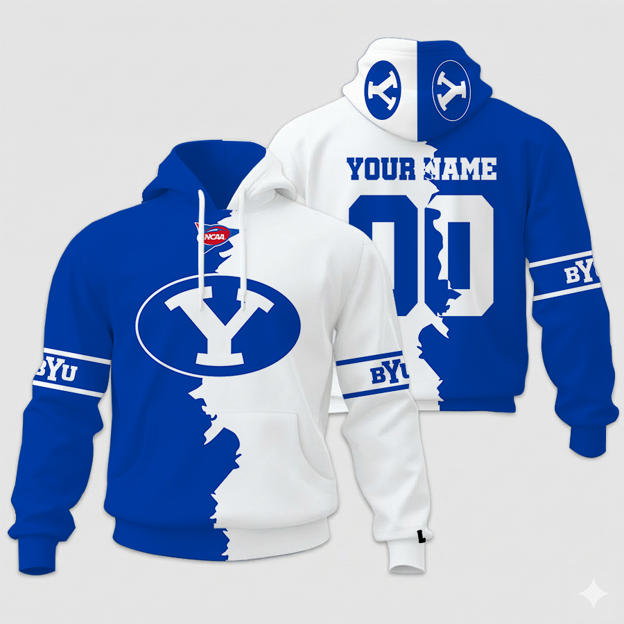 LIMITED EDITION - NEW CUSTOMIZED NCAA FBS11 BYU BYU COUGARS UNISEX HOODIE & ZIP HOODIE