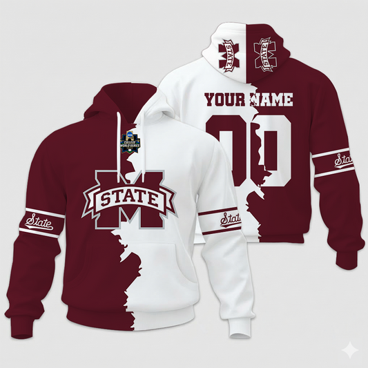 LIMITED EDITION - NEW CUSTOMIZED NCAA CWS11 MSB MI STATE BULLDOGS UNISEX HOODIE & ZIP HOODIE