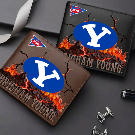 LIMITED EDITION - NEW CUSTOMIZED FBS NCAA11 BYU BYU COUGARS LEATHER WALLET