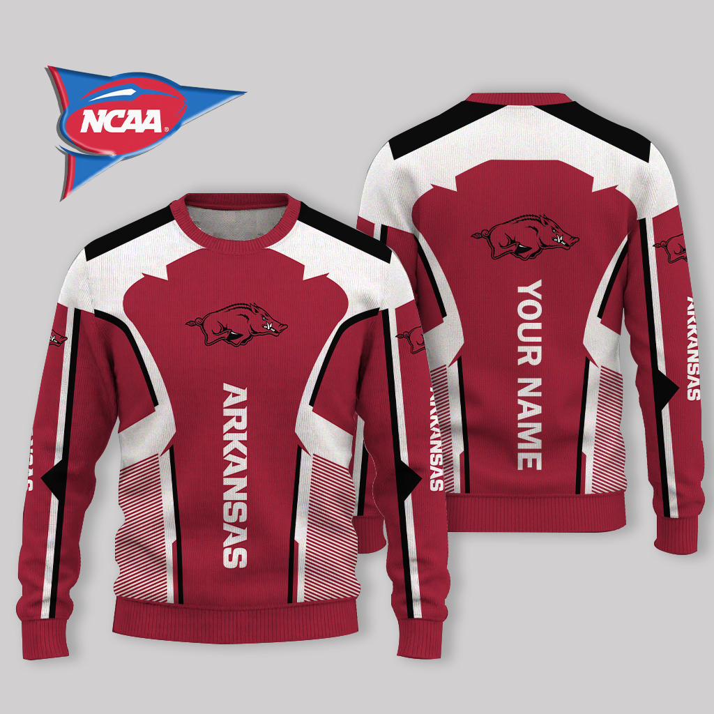 LIMITED EDITION - NEW CUSTOMIZED NCAA FBS12 AKR ARKANSAS RAZORBACKS UGLY SWEATER