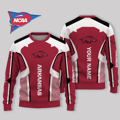 LIMITED EDITION - NEW CUSTOMIZED NCAA FBS12 AKR ARKANSAS RAZORBACKS UGLY SWEATER
