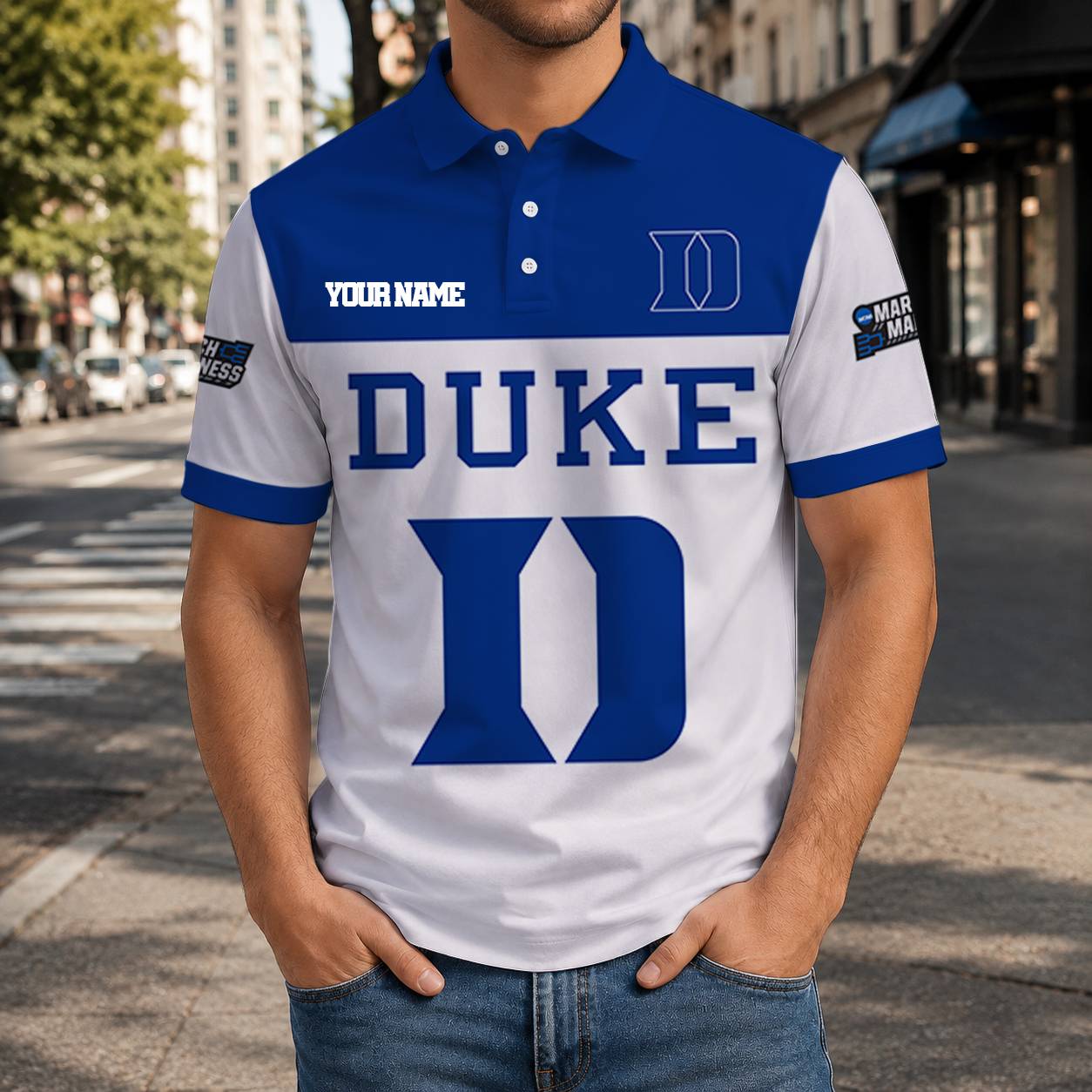 HOT DEAL - NEW CUSTOMIZED NCAA MAM12 DLD DUKE BLUE DEVILS T-SHIRT, POLO SHIRT, ZIP POLO SHIRT, SWEATSHIRT, HOODIE & ZIP HOODIE