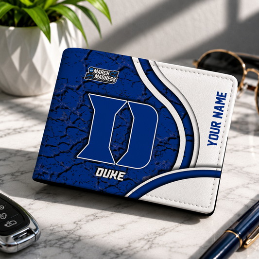 FINAL CLEARANCE - NEW CUSTOMIZED NCAA MAM12 DLD DUKE BLUE DEVILS LEATHER WALLET
