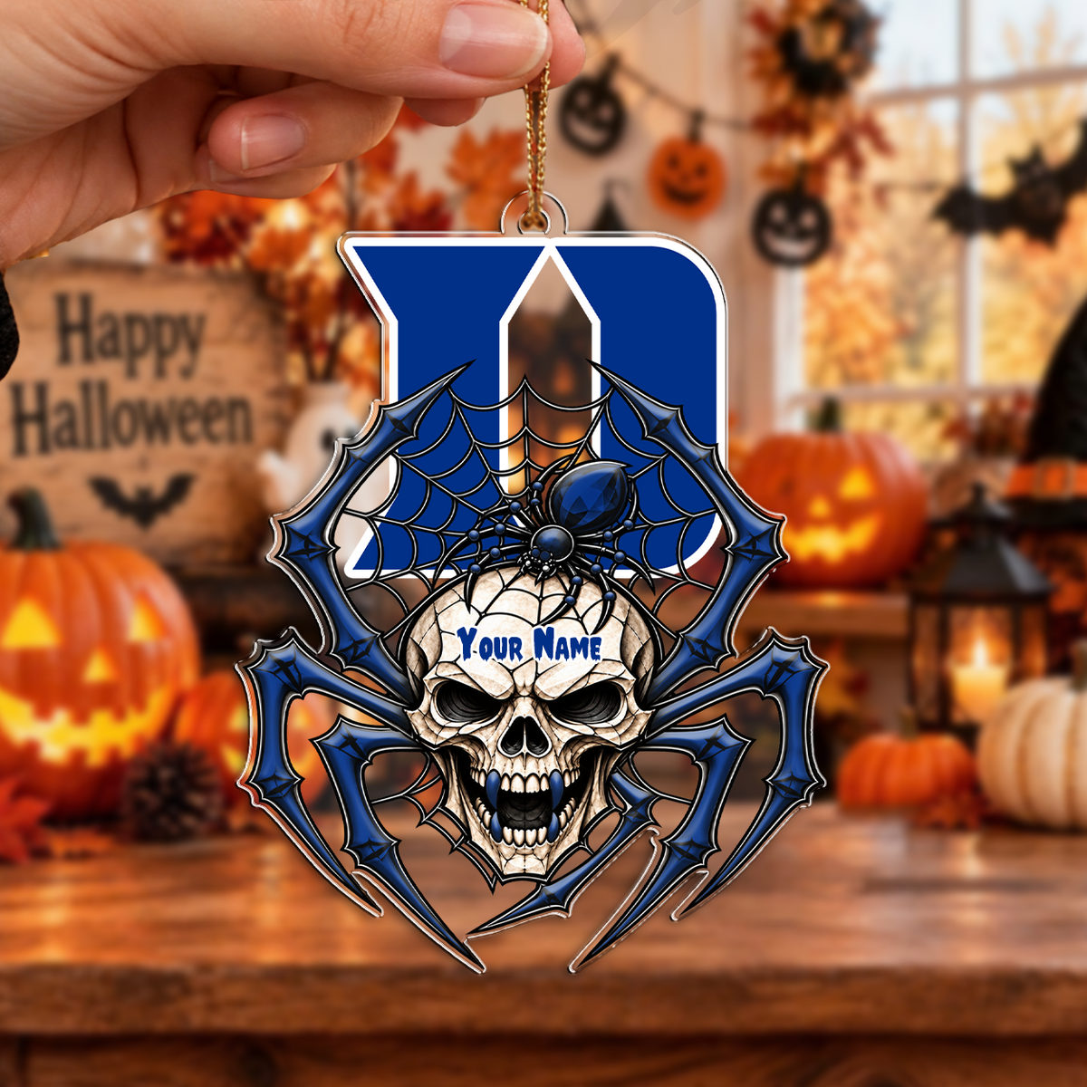 FINAL SALE - NEW CUSTOMIZED NCAA MAM12 DLD DUKE BLUE DEVILS HALLOWEEN ACRYLIC ORNAMENT