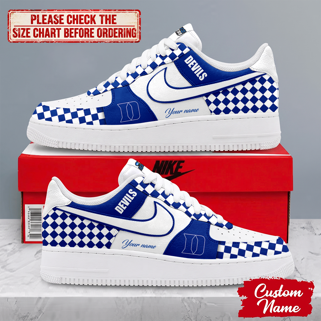 SPECIAL EDITION - NEW CUSTOMIZED NCAA MAM12 DLD DUKE BLUE DEVILS AF1 SHOES