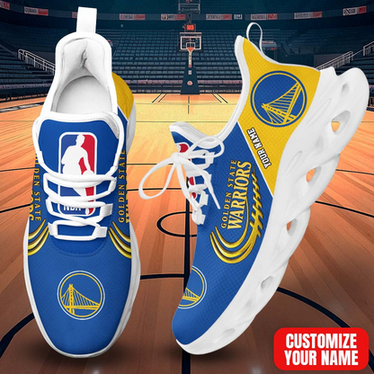 FINAL SALE - NEW CUSTOMIZED NBA12 GSW GOLDEN STATE WARRIORS PREMIUM CLUNKY SNEAKERS