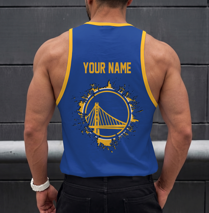 FINAL SALE - NEW CUSTOMIZED NBA12 GSW GOLDEN STATE WARRIORS UNISEX TANK TOP