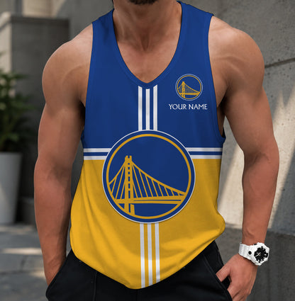 FINAL SALE - NEW CUSTOMIZED NBA12 GSW GOLDEN STATE WARRIORS MEN'S TANK TOP