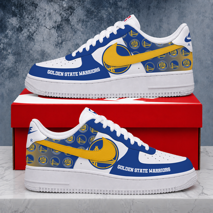 ELITE EDITION - NEW CUSTOMIZED NBA12 GSW GOLDEN STATE WARRIORS AF1 SNEAKERS