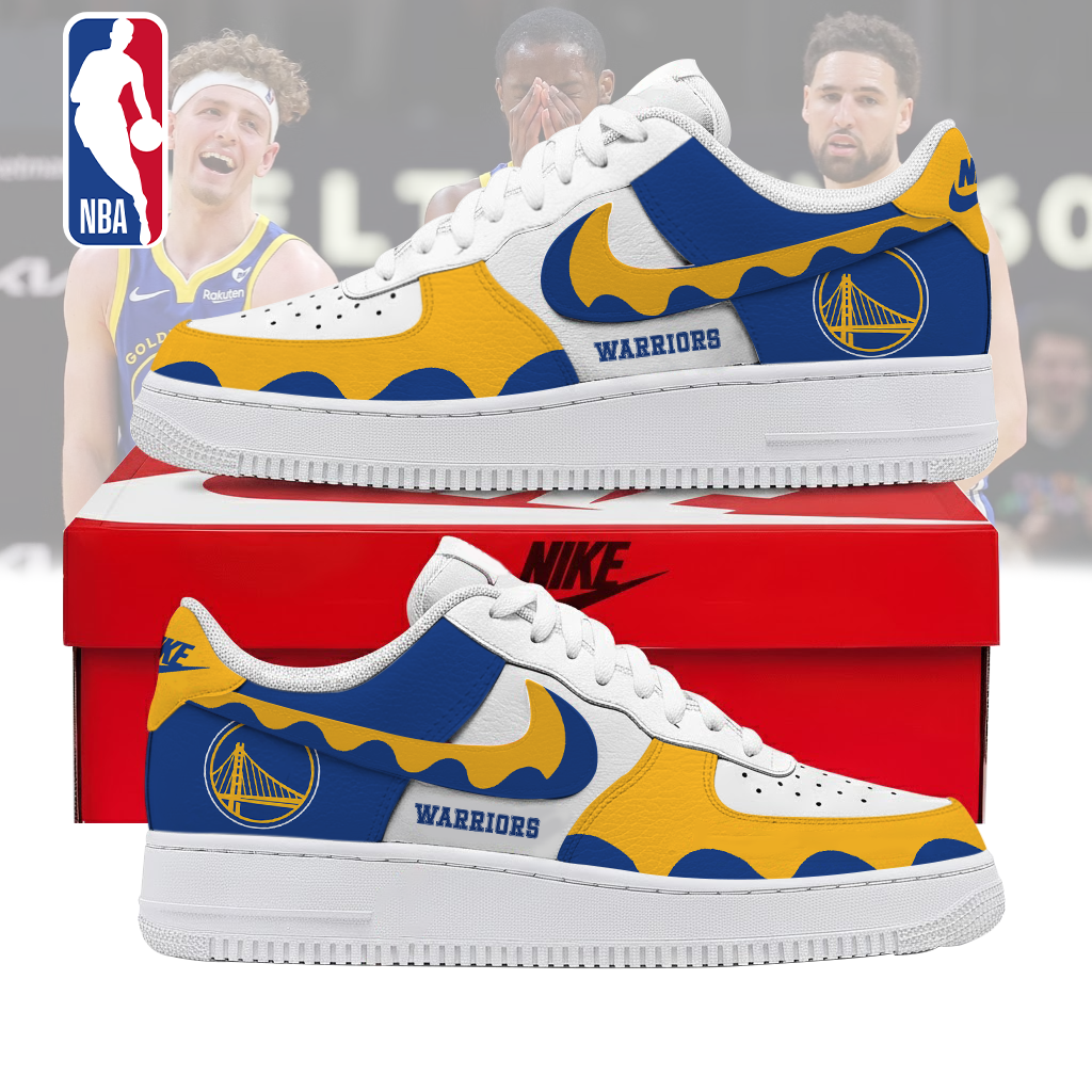 FINAL SALE - NEW CUSTOMIZED NBA12 GSW GOLDEN STATE WARRIORS AF1 SNEAKERS