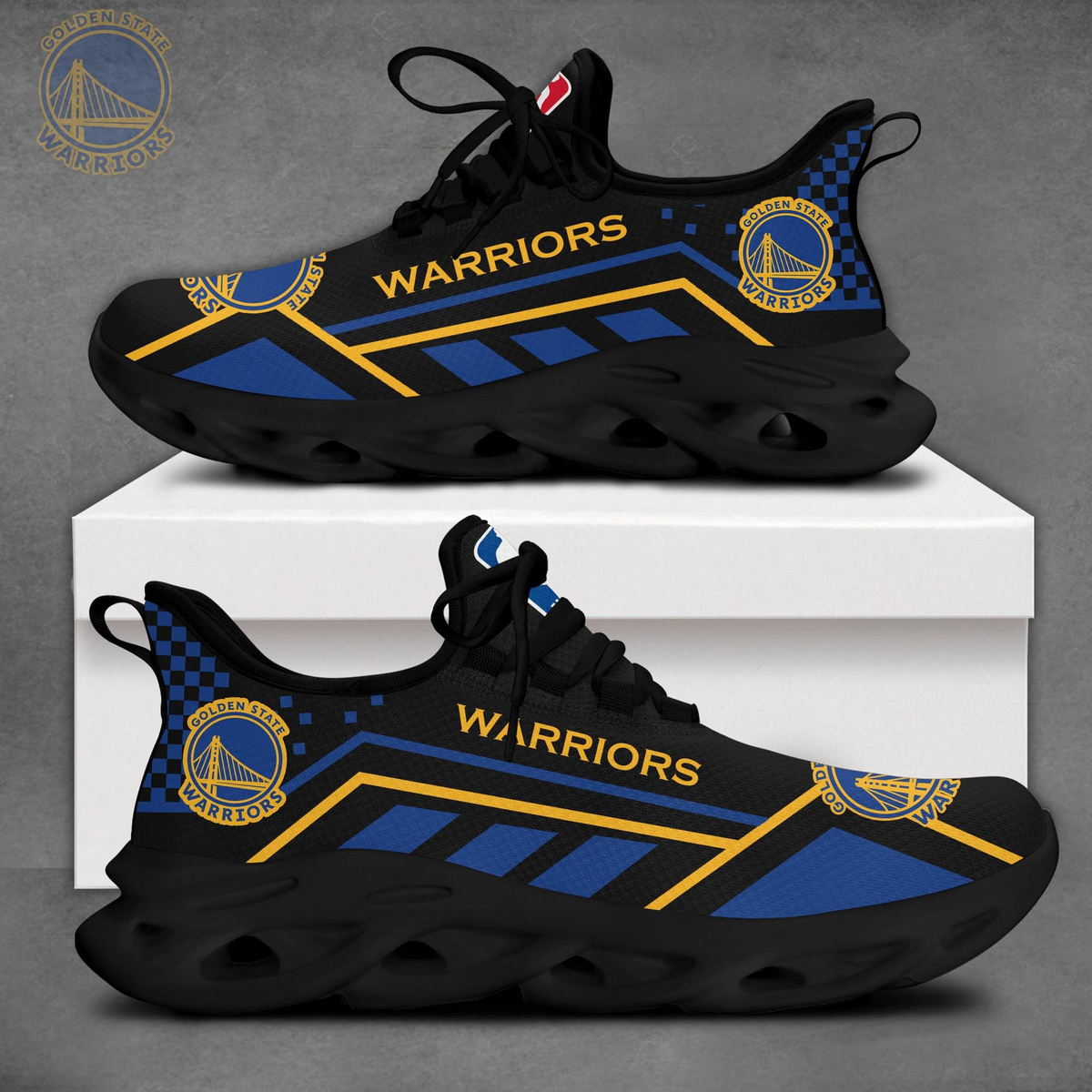 LIMITED EDITION - NEW CUSTOMIZED NBA12 GSW GOLDEN STATE WARRIORS MAX SOUL SHOES
