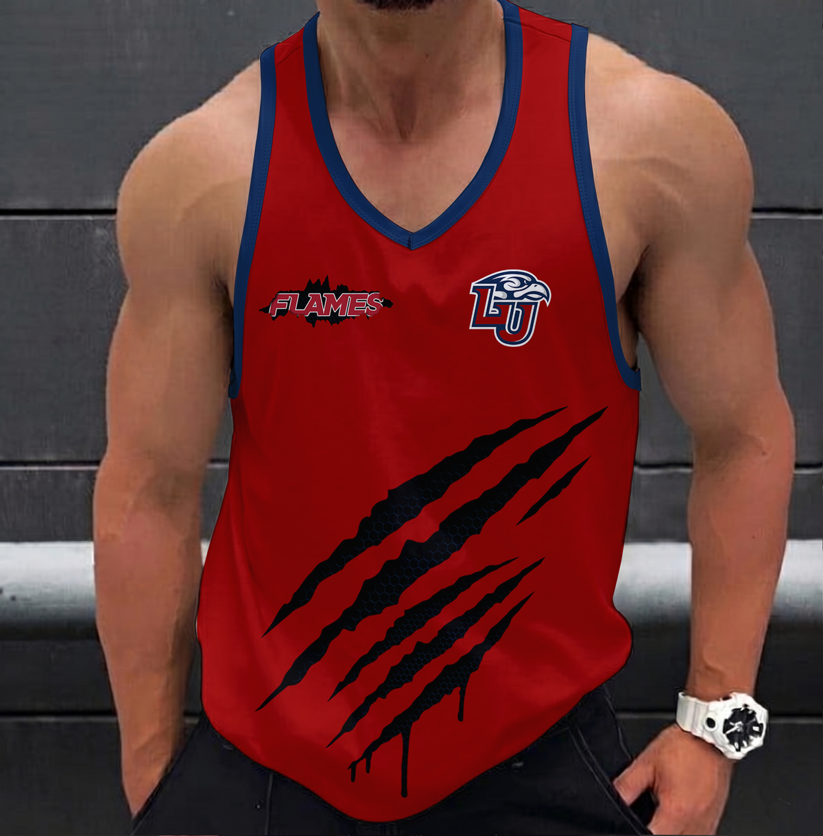 SPECIAL EDITION - NEW CUSTOMIZED NCAA CFH12 LIF LIBERTY FLAMES UNISEX TANK TOP