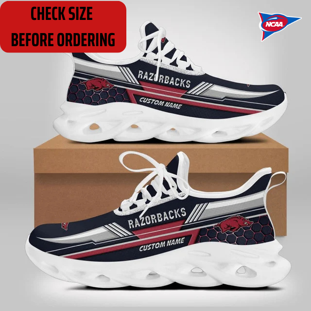 ELITE EDITION - NEW CUSTOMIZED NCAA FBS12 AKR ARKANSAS RAZORBACKS CLUNKY SNEAKERS