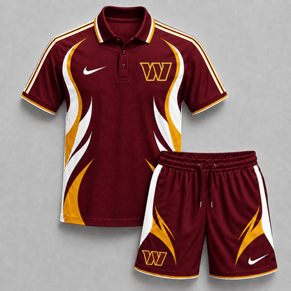 EXCLUSIVE EDITION - NEW CUSTOMIZED | NFL12 WTC WASHINGTON COMMANDERS POLO SHIRT & SHORT PANTS SET