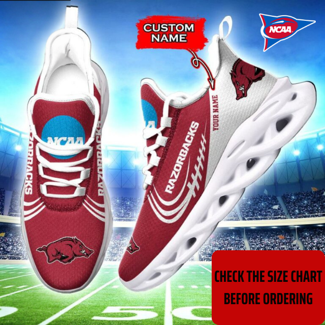 FLASH SALE - NEW CUSTOMIZED NCAA FBS12 AKR ARKANSAS RAZORBACKS CLUNKY SNEAKERS