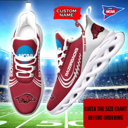 FLASH SALE - NEW CUSTOMIZED NCAA FBS12 AKR ARKANSAS RAZORBACKS CLUNKY SNEAKERS