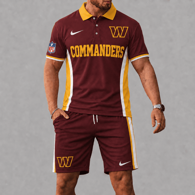 SPECIAL EDITION - NEW CUSTOMIZED | NFL12 WTC WASHINGTON COMMANDERS POLO SHIRT & SHORT PANTS SET