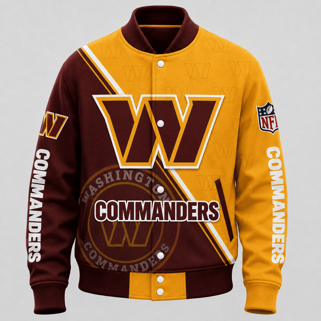 SPECIAL EDITION - NEW CUSTOMIZED | NFL12 WTC WASHINGTON COMMANDERS SATIN VARSITY & BASEBALL JACKET