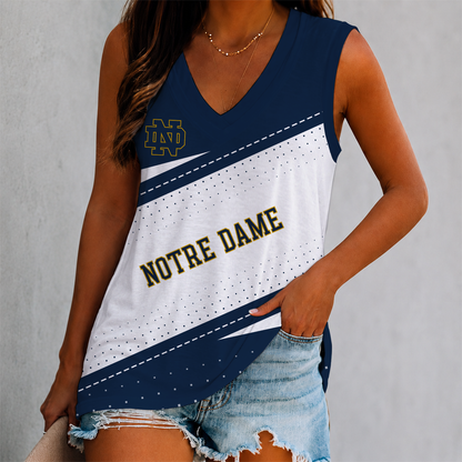 VIRAL EDITION - NEW CUSTOMIZED NCAA MFF12 NFI NOTRE DAME FIGHTING IRISH WOMEN'S V-NECK TANK TOP